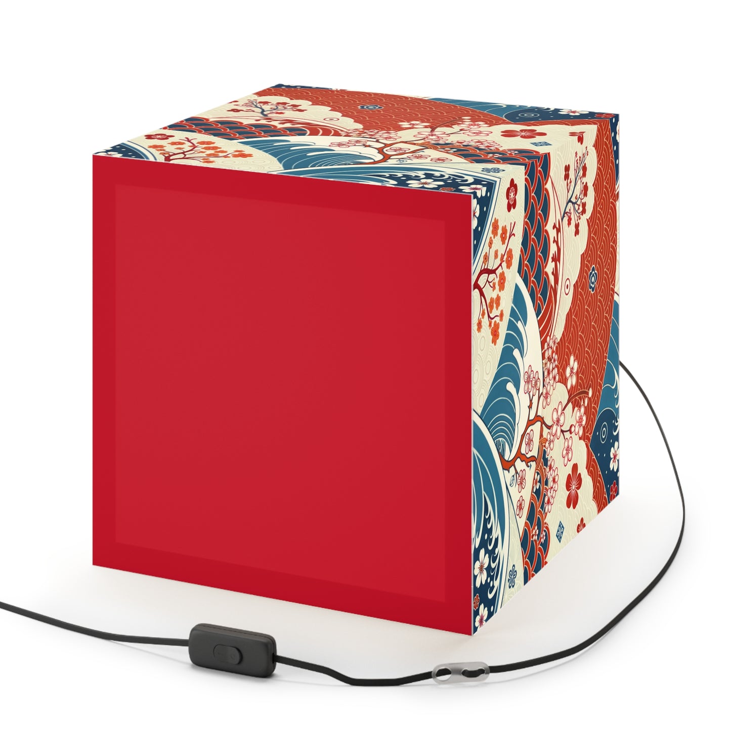 Japanese Wave & Cherry Blossom Light Cube Lamp