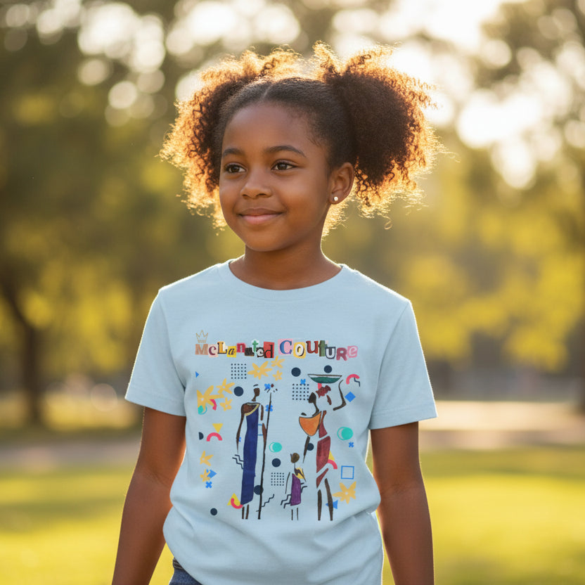 Afro Music Art Kids T-Shirt, Handcrafted Tee for Children, Kid's Graphic Tee Printify