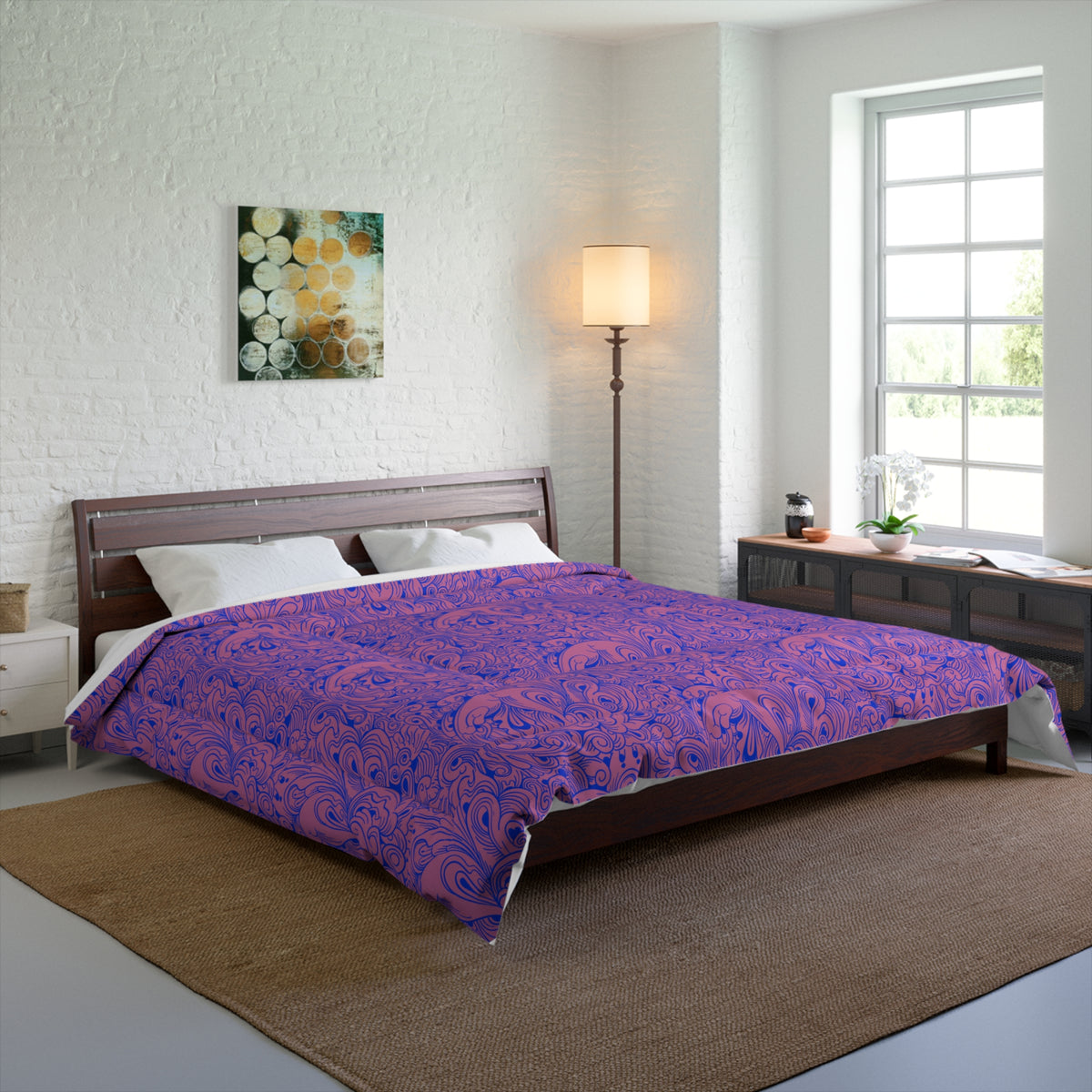 Floral Comforter, Botanical Bedding, Cozy Duvet Cover, Flower Print Quilt, Home Bedroom Decor Printify