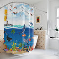 Coastal Vibes Shower Curtain, Nautical Bathroom Decor, Ocean Theme Printify