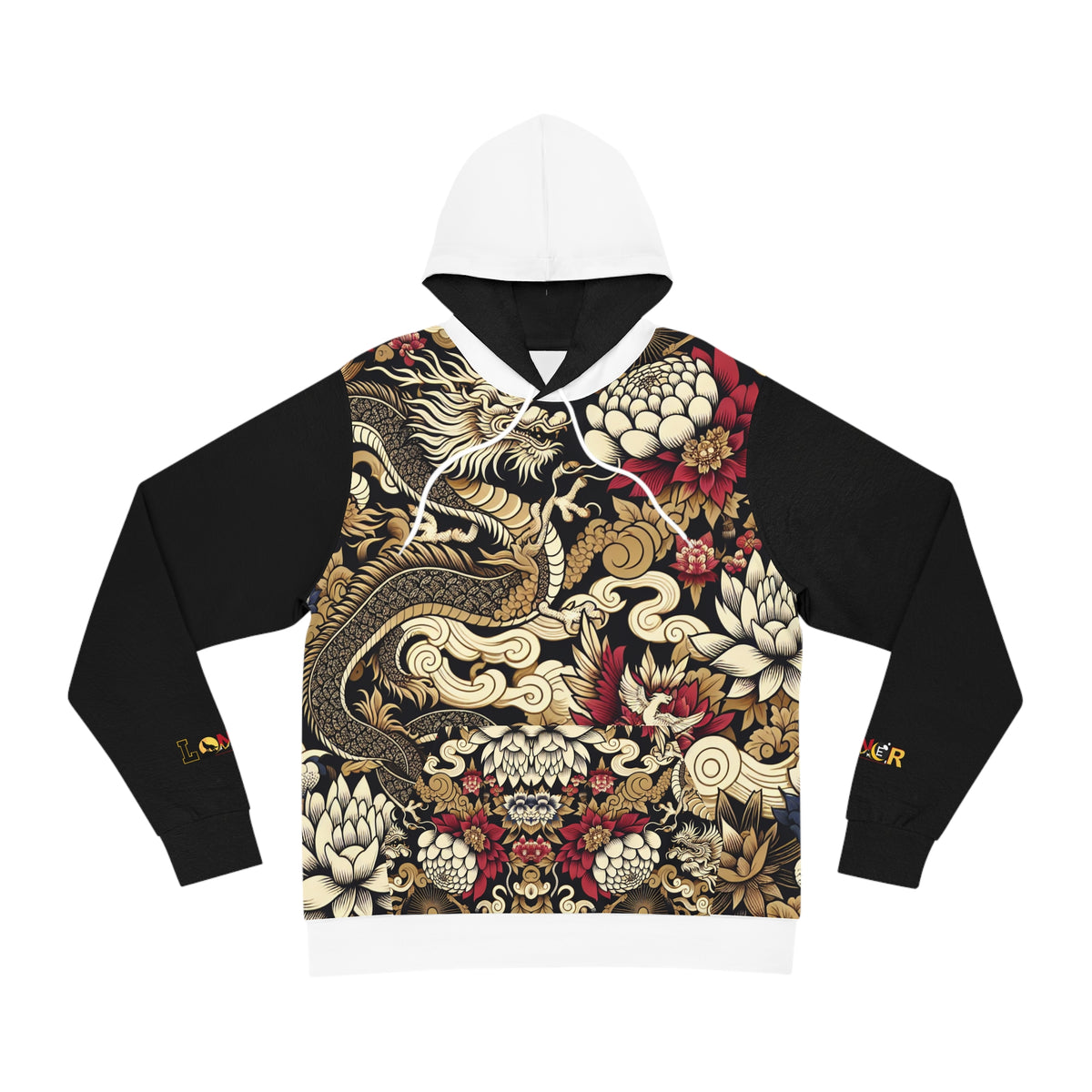 Stylish Dragon Hoodie, Unique Fashion Sweatshirt, AOP Design, Trendy Streetwear Printify