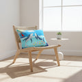 Whale Watching Lumbar Pillow - Coastal Decor for Beach Lovers Printify