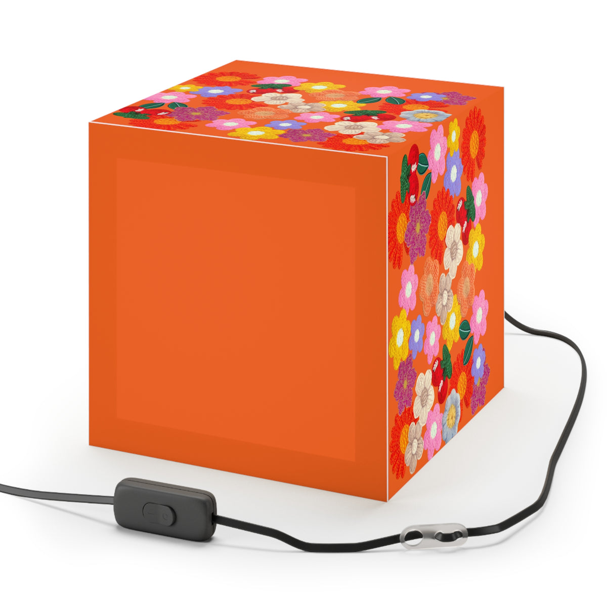 Floral Cube Lamp — Colorful Daisy Light Cube for Bedroom & Nursery Printify