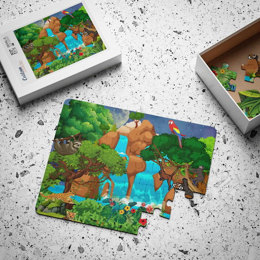 Kids' Puzzle, 30-Piece - Monkeys Animal in Jungle Educational Toy Game for Children