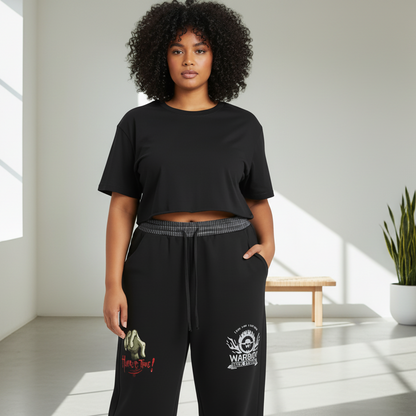 Goth Theme Graphic Unisex Plaid Waistband Barrel Sweatpants