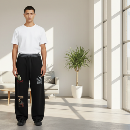 Goth Theme Graphic Unisex Plaid Waistband Barrel Sweatpants