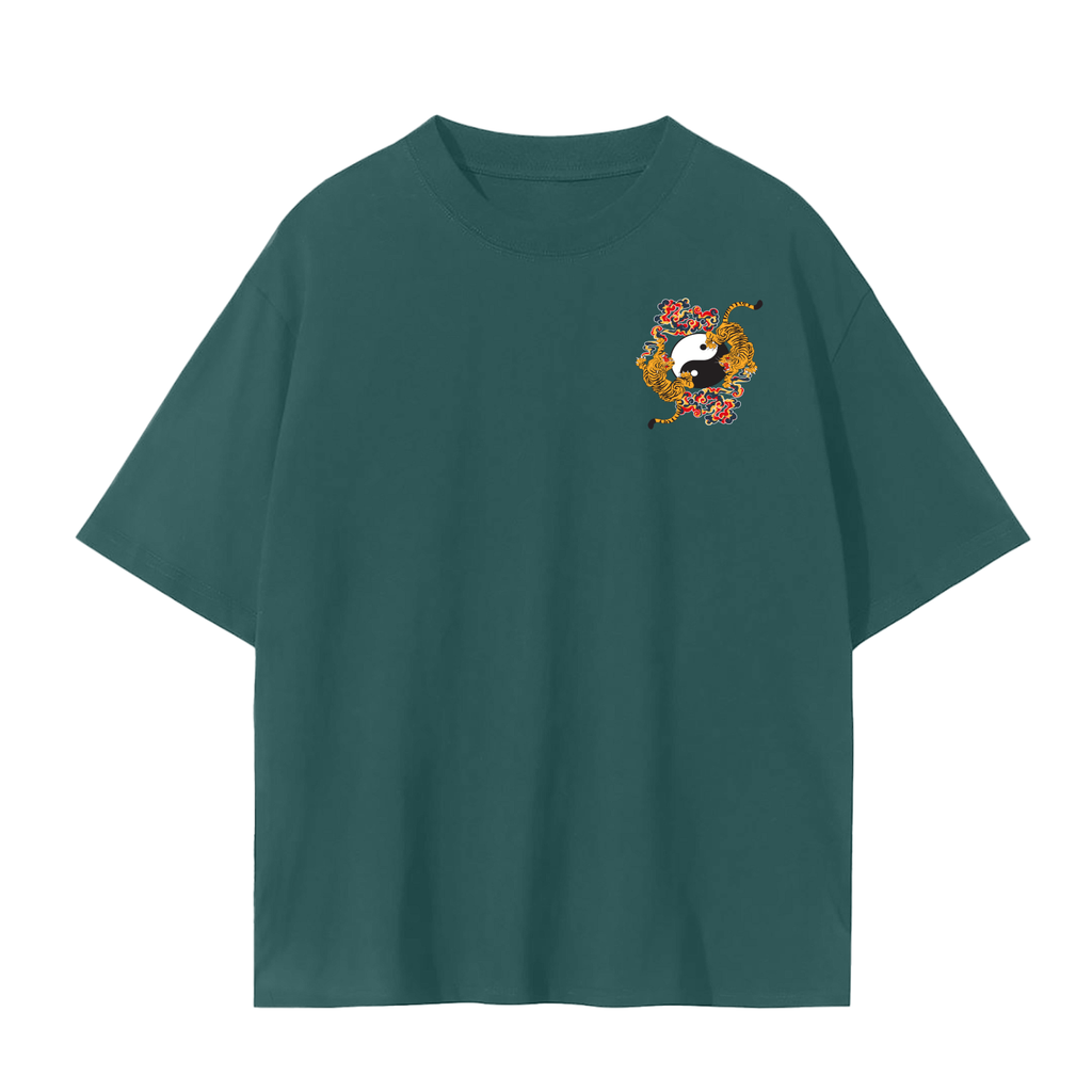 Ying and Yang Graphic Tiger Unisex Seamless Unisex T-Shirt