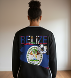 Belize Flag Themed Graphic Unisex Color Block Long Sleeve Jersey