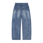 Unisex Heavyweight Denim Jeans Featuring a 90s-Inspired Sun-Faded Wash