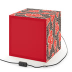 Japanese Wave Cube Lamp — Red Kumo Pattern Light Printify