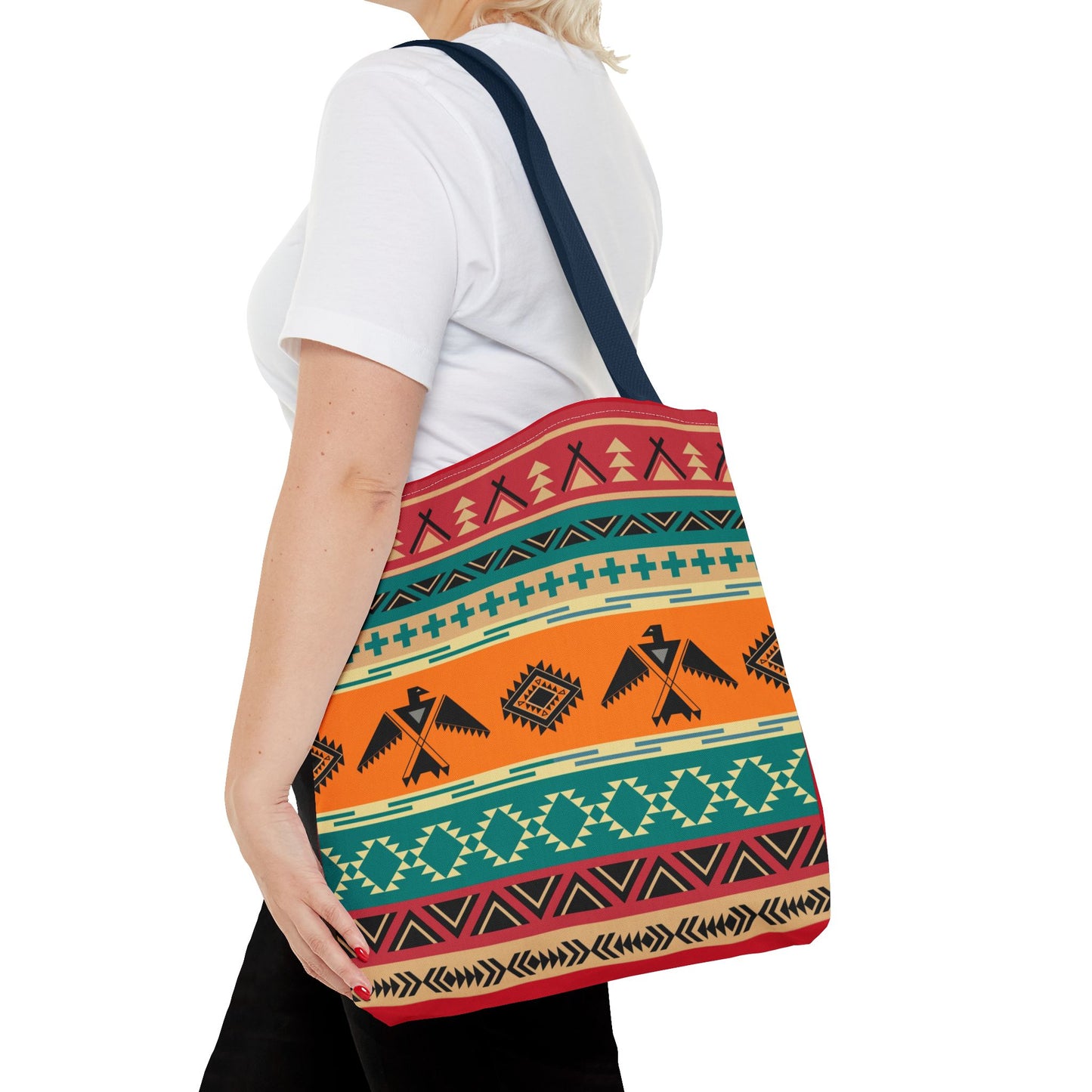 Southwestern Pattern Tote Bag - Native-Inspired Aztec Eagle Print