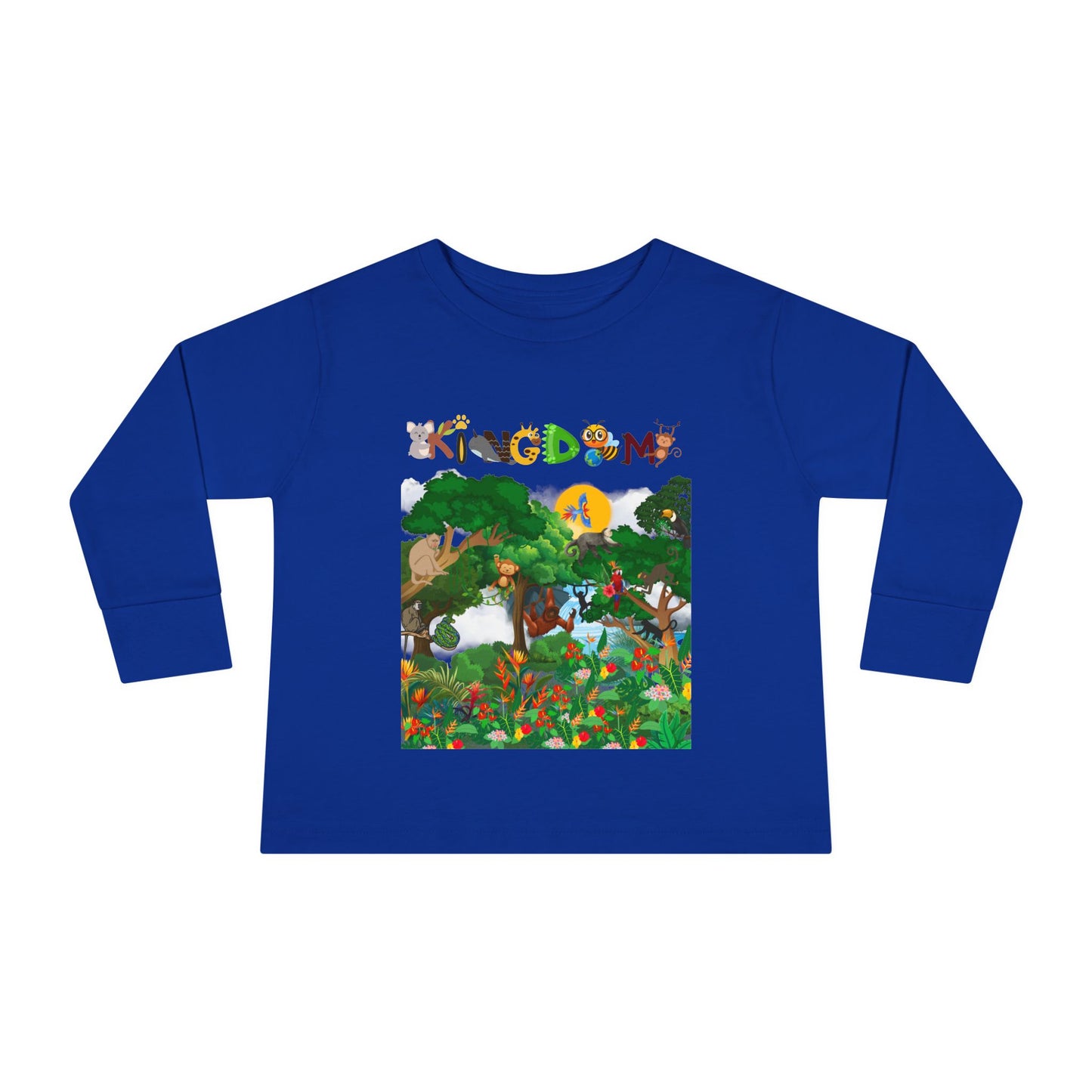 Jungle Animal Toddler Long Sleeve Tee, Kids Safari Shirt, Graphic Wildlife Top for Children