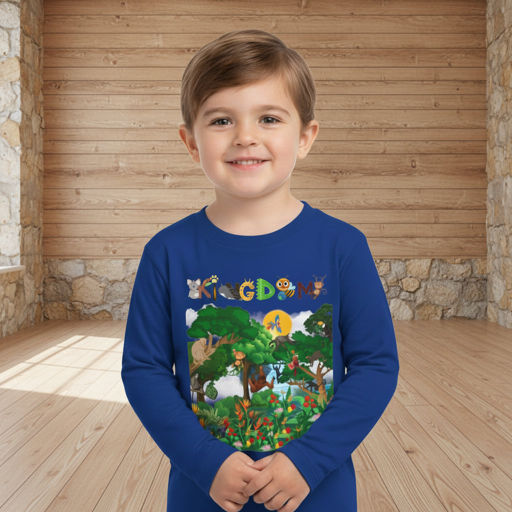 Jungle Animal Toddler Long Sleeve Tee, Kids Safari Shirt, Graphic Wildlife Top for Children Printify