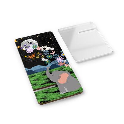 Elephant Floral Celestial Smartphone Stand - Aesthetic Mobile Display for Home or Office
