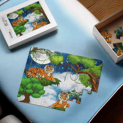 Kids' Puzzle, 30-Piece - Jungle Animal Tiger Puzzle, Fun Educational Toy, Preschool Gift