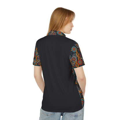 Unisex Tribal Print Polo Shirt — Colorful Aboriginal-Inspired Design
