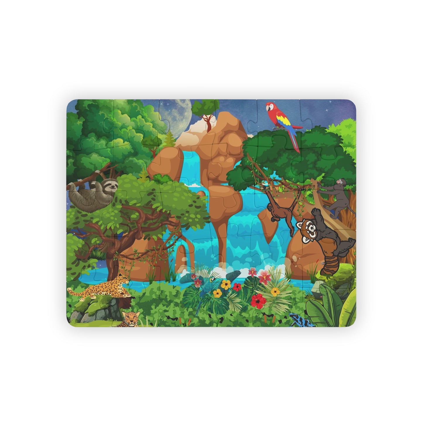 Kids' Puzzle, 30-Piece - Monkeys Animal in Jungle Educational Toy Game for Children