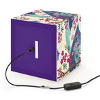 Japanese Floral Wave Light Cube Lamp — Cherry Blossom Ambient Night Light Printify