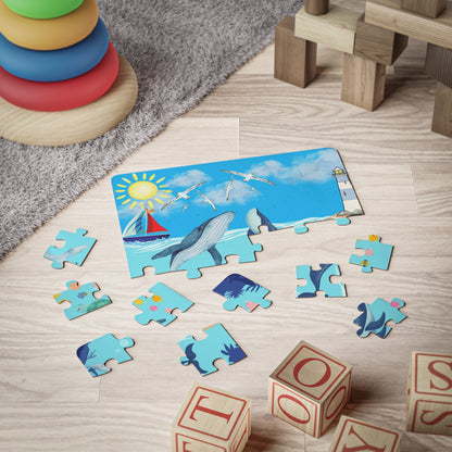 Whale Kids' Puzzle, 30-Piece - Aquatic Educational Toy for Children, Ocean Theme Jigsaw