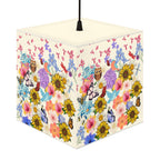 Floral Meadow Cube Lamp — Sunflower & Butterfly Decorative Light Printify