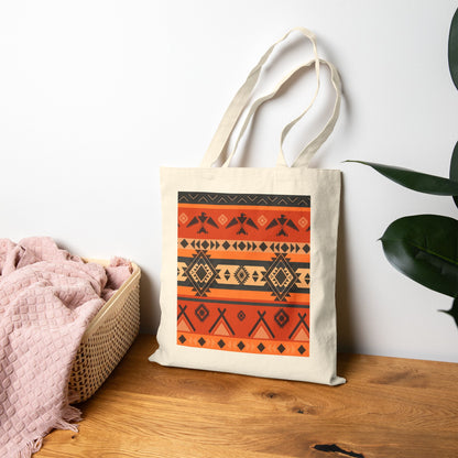 Southwestern Aztec Pattern Cotton Tote Bag