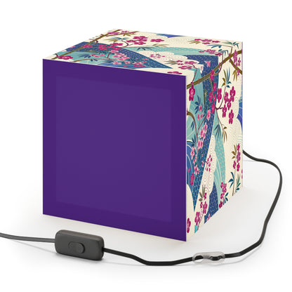 Japanese Floral Wave Light Cube Lamp — Cherry Blossom Ambient Night Light