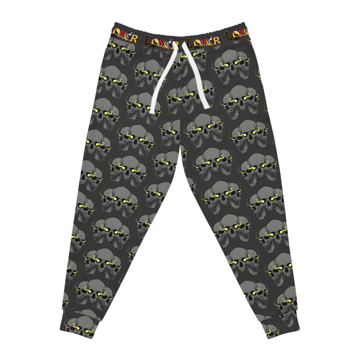 Gothic Skull Print Athletic Joggers, Trendy Loungewear, Gothic Sportswear Printify