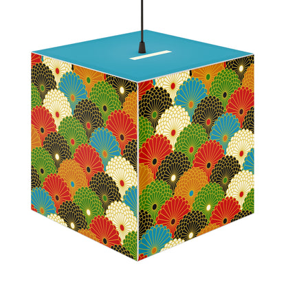 Japanese Fan Pattern Light Cube Lamp – Colorful Retro Geometric Table & Night Light
