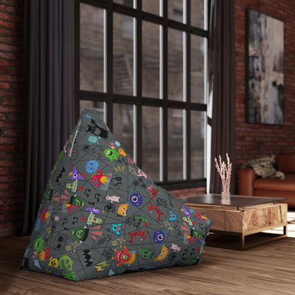 Kids' Fun Bean Bag Chair Cover - Playful Monsters, Cozy Seating for Sofas, Playrooms, or Nurseries, Kids' Rooms, Party Decor