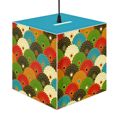 Japanese Fan Pattern Light Cube Lamp – Colorful Retro Geometric Table & Night Light
