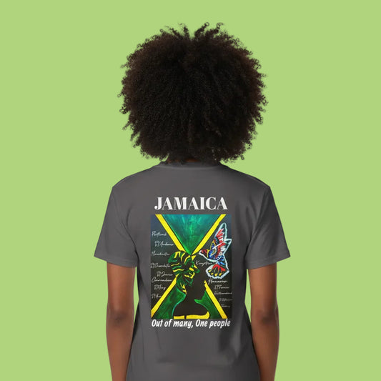 Handcrafted Jamaican Flag Art Graphic Tee, Unisex Garment-Dyed T-shirt