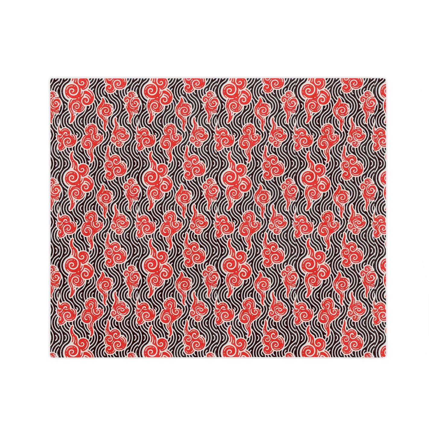 Red Cloud Swirl Velveteen Blanket — Plush Microfiber Throw