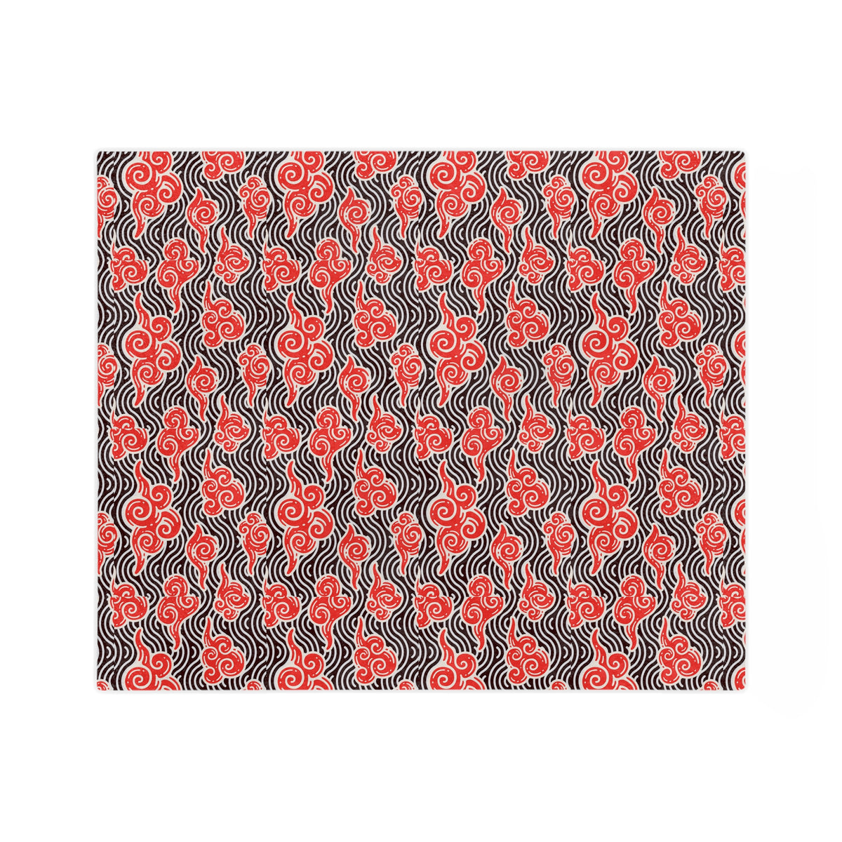 Red Cloud Swirl Velveteen Blanket — Plush Microfiber Throw Printify