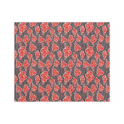 Red Cloud Swirl Velveteen Blanket — Plush Microfiber Throw