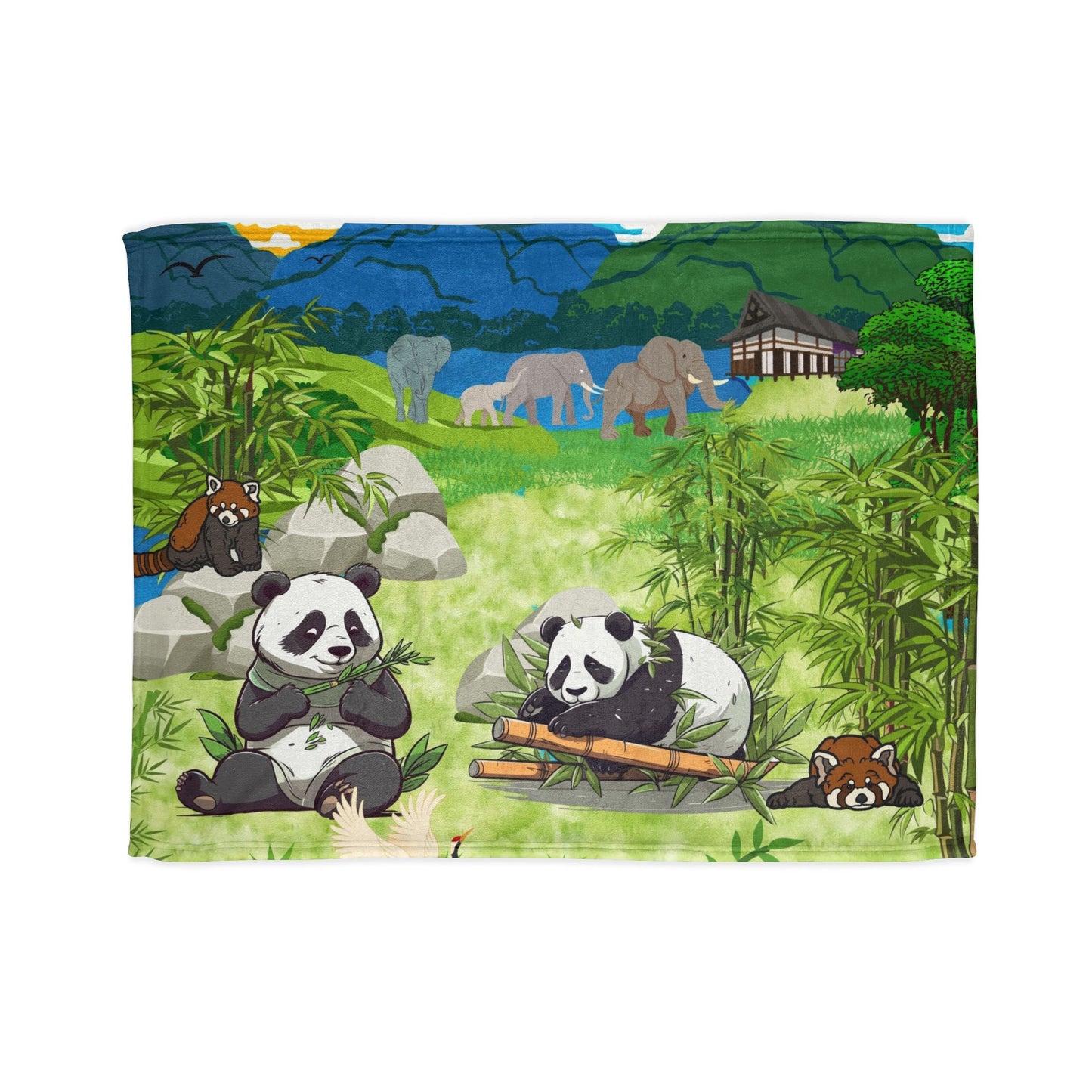 Cozy Panda-Themed Soft Polyester Blanket for Kids