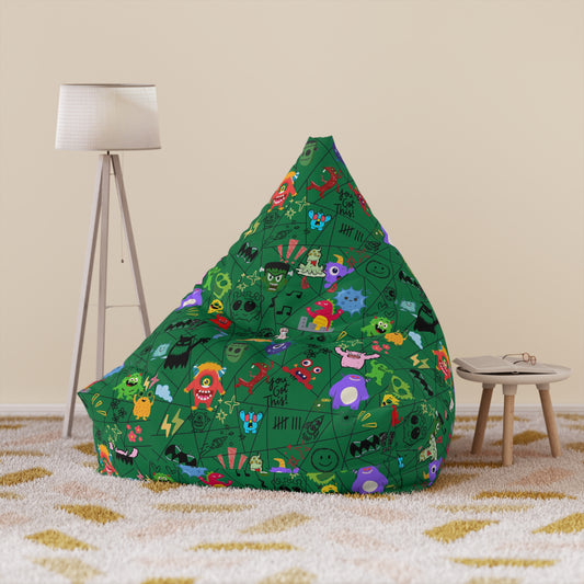Kids' Fun Bean Bag Chair Cover - Playful Monsters, Cozy Seating for Sofas, Playrooms