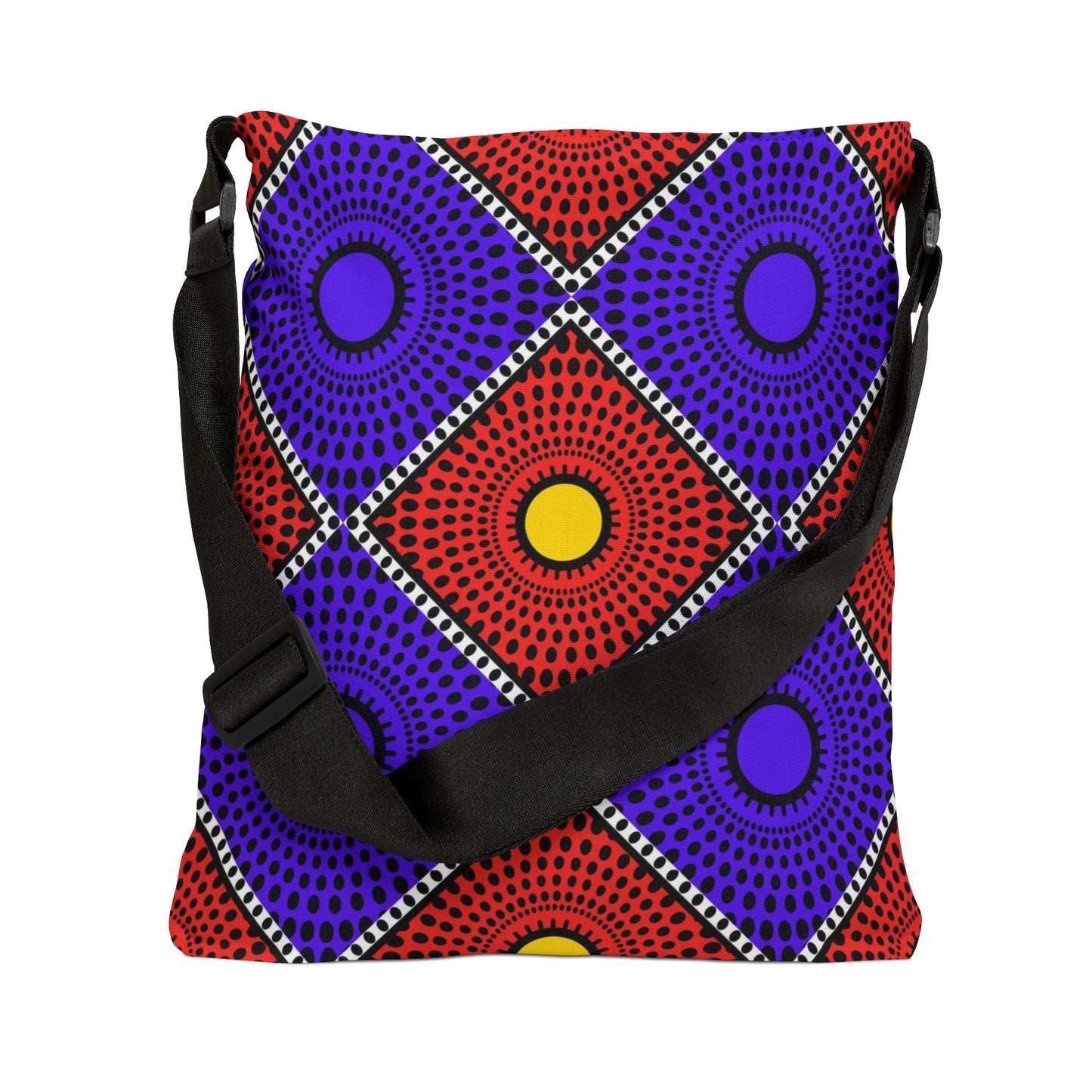 Bold Geometric Dot-Print Adjustable Tote Bag