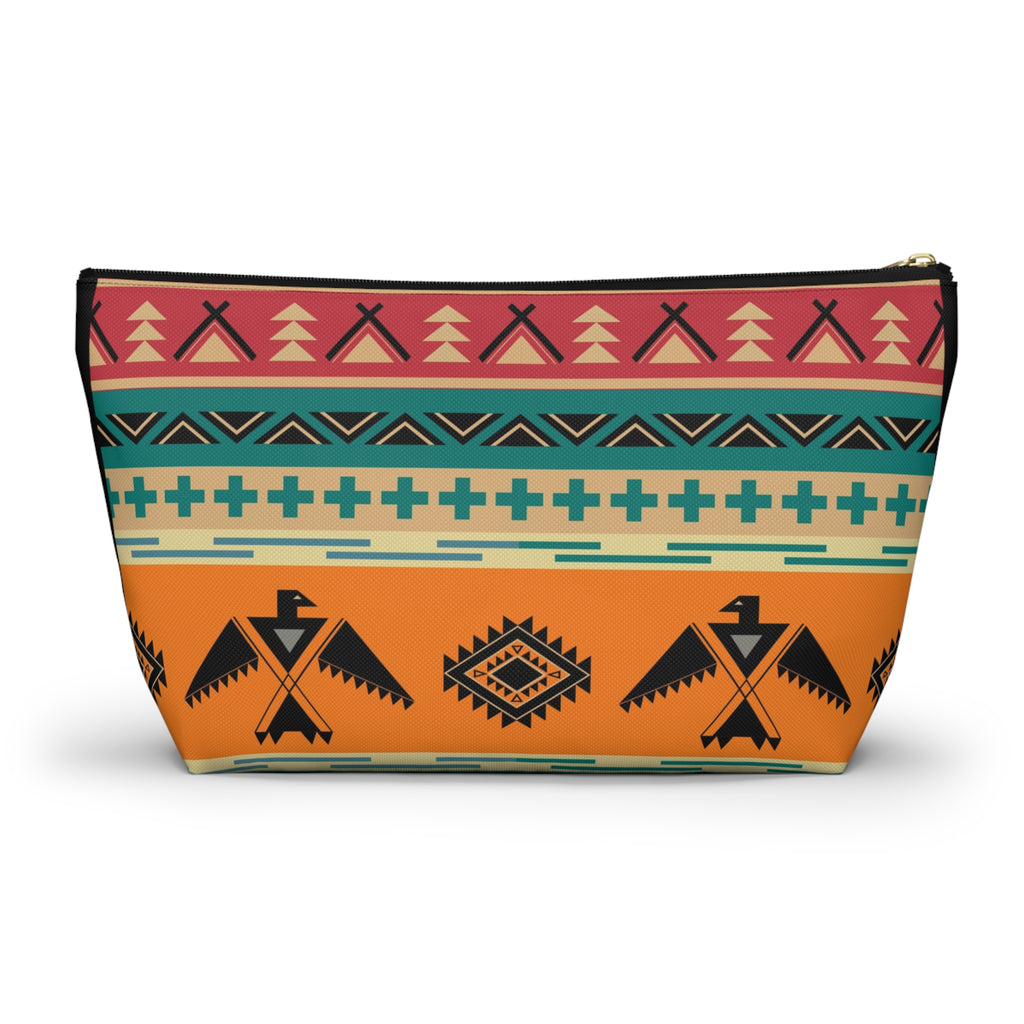 Southwestern Thunderbird Accessory Pouch — Tribal Pattern Makeup Bag Printify