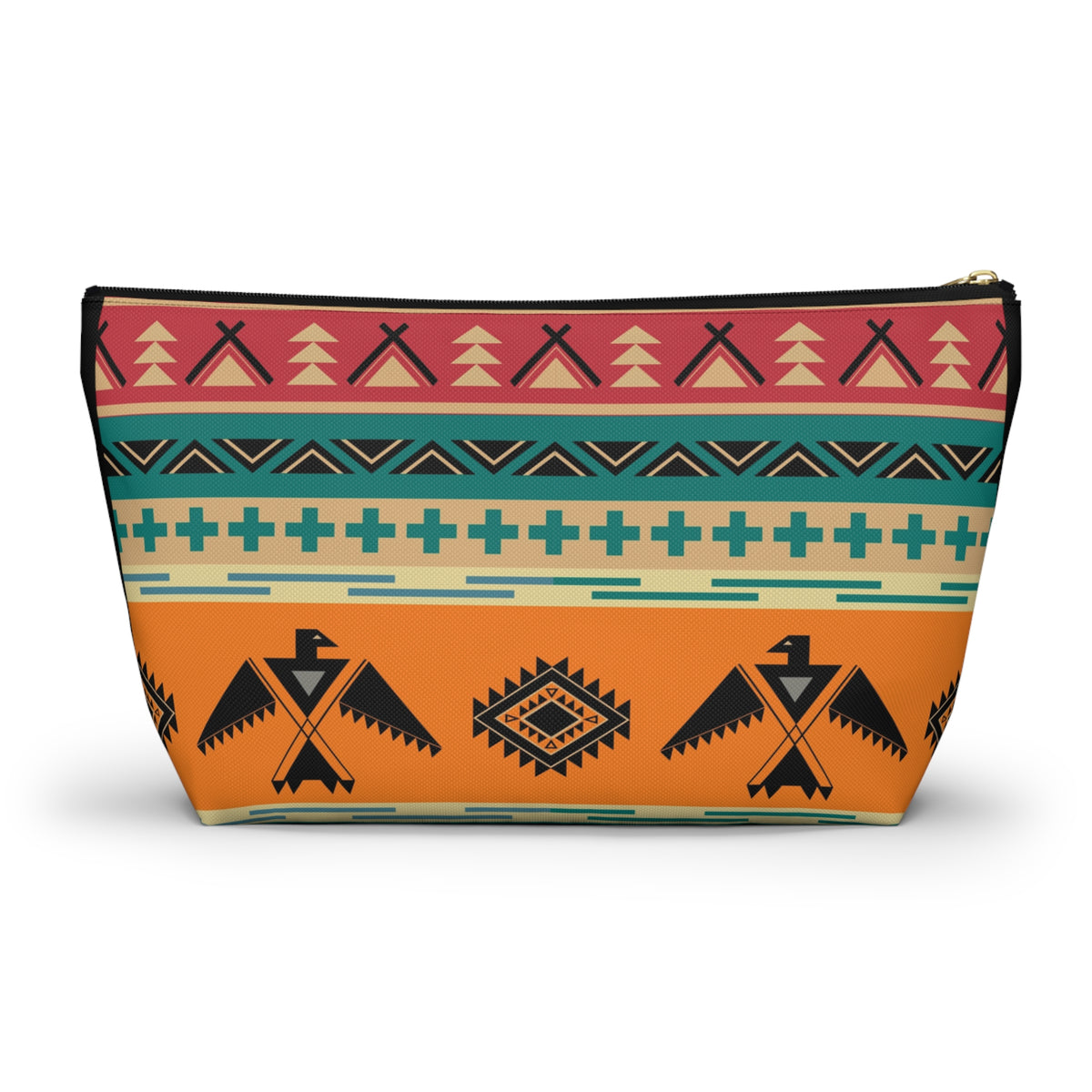 Southwestern Thunderbird Accessory Pouch — Tribal Pattern Makeup Bag Printify