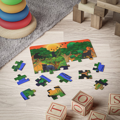 Panther Animals in Jungle Kids Puzzle, 30-Piece - Fun Educational Activity for Children