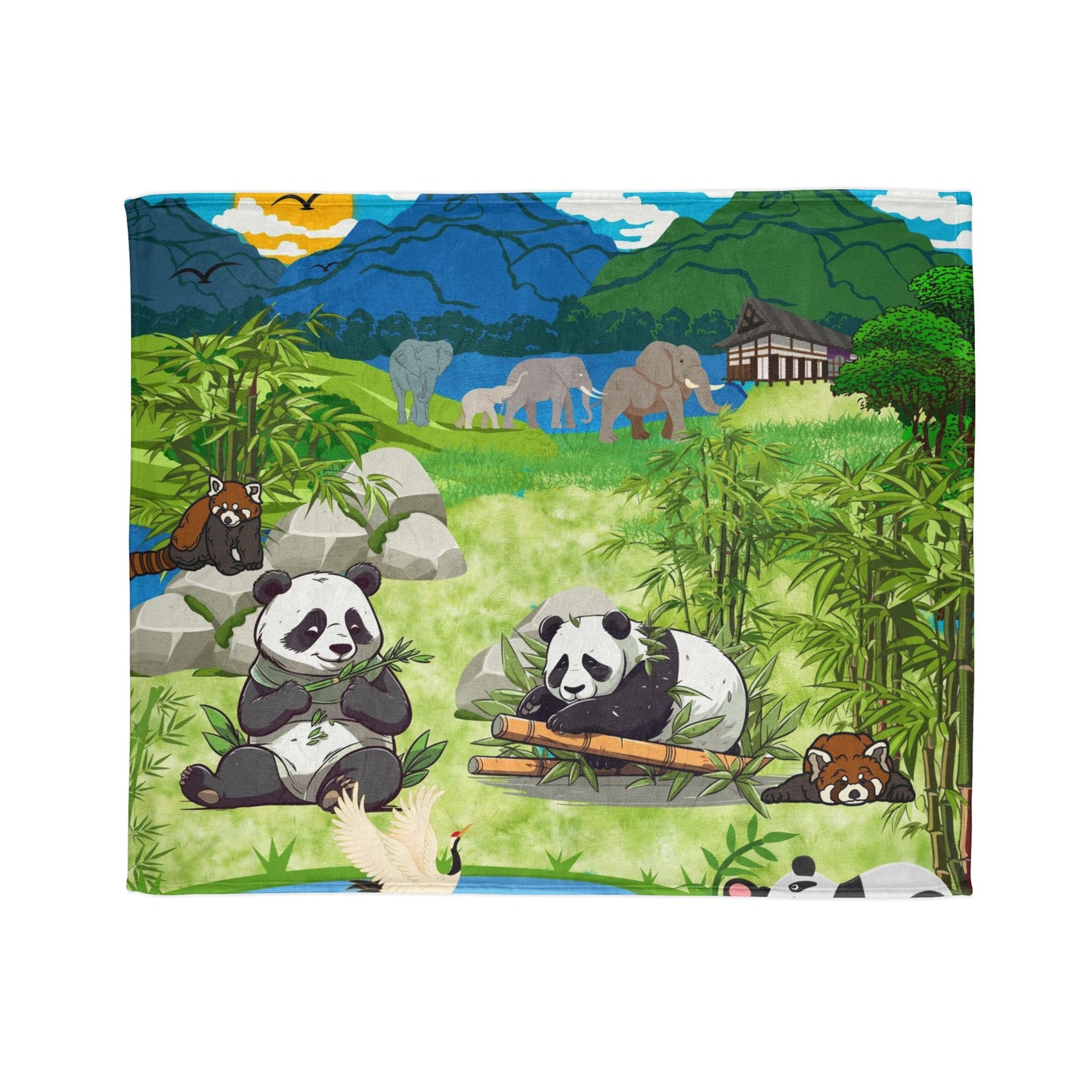 Cozy Panda-Themed Soft Polyester Blanket for Kids