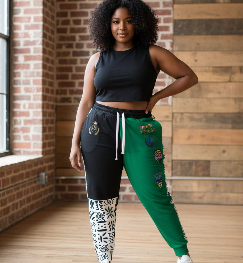 Unisex Athletic Joggers featuring Handcrafted Afro-Music Cartoon Illustration Printify