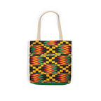 Kente Pattern Canvas Tote Bag — Vibrant African Print Market Tote Printify