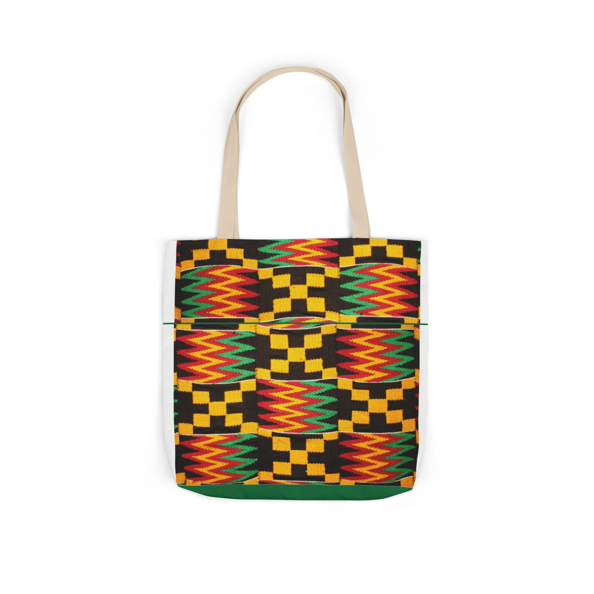 Kente Pattern Canvas Tote Bag — Vibrant African Print Market Tote Printify