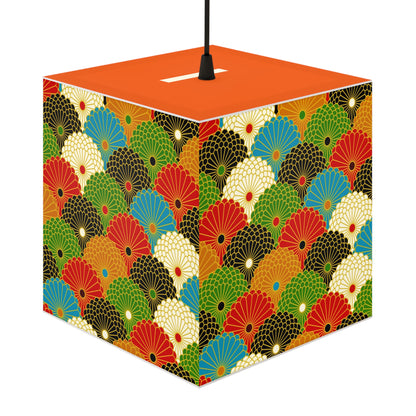 Japanese Fan Pattern Light Cube Lamp – Colorful Retro Geometric Table & Night Light