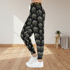 Unisex Gothic Skull-Print Athletic Joggers, Contemporary Loungewear, Casual Fitness Trousers Printify