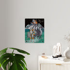 Knight and Dragon Acrylic Wall Art Panel — Fantasy Castle Nightscape Décor Printify