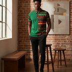African Print Polo Shirt — Bold Kente-Inspired Pattern Printify