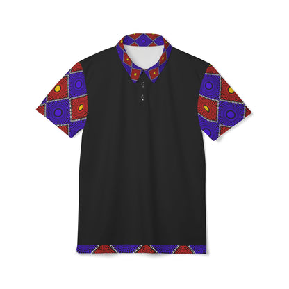 Accent Geometric African Wax Print Polo Shirt