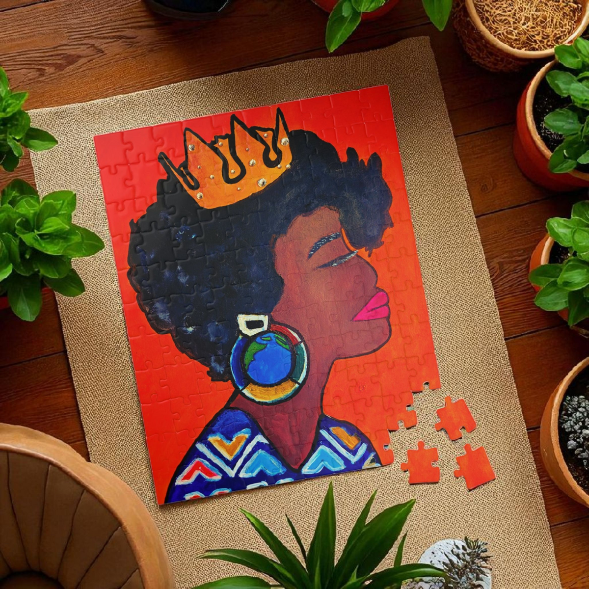 Queen's Crown Puzzle - Multiple Sizes (pieces) - Empowering Art for All Ages Printify